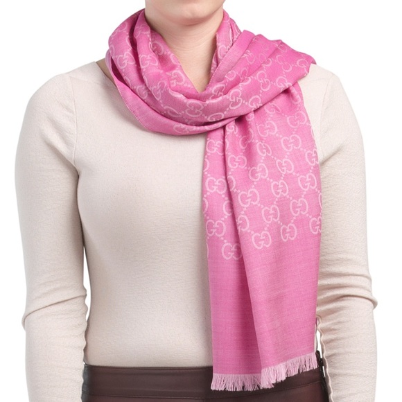 Gucci pink wool blend scarf - Picture 1 of 11